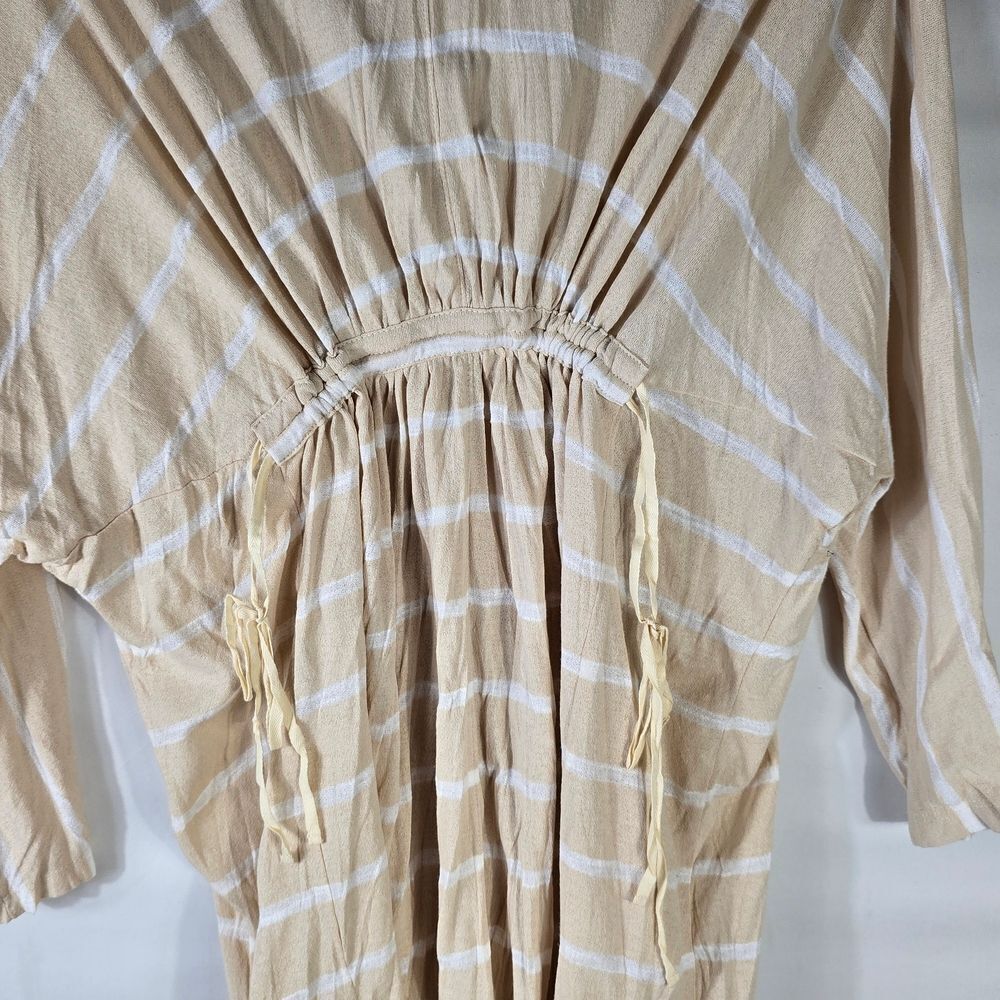 Chic Beige Striped Women's Robe - Picture 8 of 10